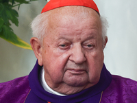 Cardinal Stanislaw Dziwisz during the funeral of priest Jerzy Bryla in Krakow, Poland on October 24, 2024. (