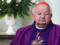 Cardinal Stanislaw Dziwisz during the funeral of priest Jerzy Bryla in Krakow, Poland on October 24, 2024. (