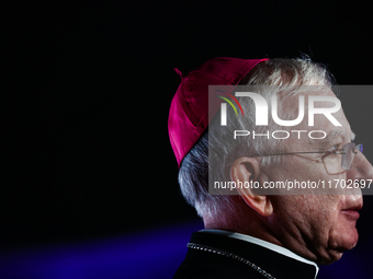 Archbishop of Krakow Marek Jedraszewski during the ceremony at Museum of Polish Aviation in Krakow, Poland on October 24, 2024. (