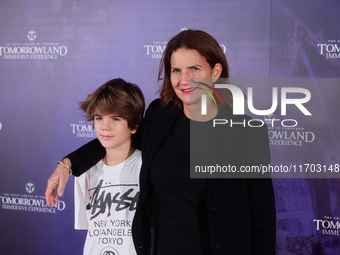 Samantha Vallejo Nagera and her son attend TomorrowlanD The Immersive Experience in Madrid, Spain, on October 24, 2024. (