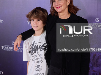 Samantha Vallejo Nagera and her son attend TomorrowlanD The Immersive Experience in Madrid, Spain, on October 24, 2024. (