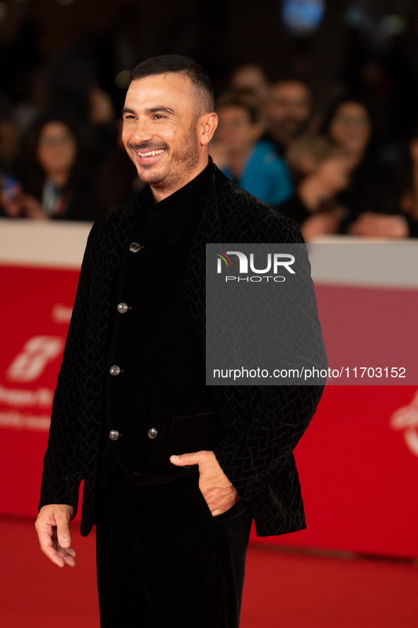 Francesco Di Leva attends the ''Nottefonda'' red carpet during the 19th Rome Film Festival at Auditorium Parco Della Musica in Rome, Italy,...