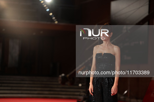 Claudia Pandolfi attends the ''Il Ragazzo Dai Pantaloni Rosa'' red carpet during the 19th Rome Film Festival at Auditorium Parco Della Music...