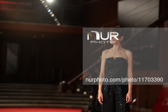 Claudia Pandolfi attends the ''Il Ragazzo Dai Pantaloni Rosa'' red carpet during the 19th Rome Film Festival at Auditorium Parco Della Music...