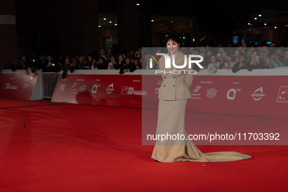 Arisa attends the ''Il Ragazzo Dai Pantaloni Rosa'' red carpet during the 19th Rome Film Festival at Auditorium Parco Della Musica in Rome,...