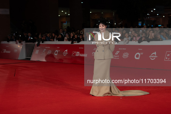 Arisa attends the ''Il Ragazzo Dai Pantaloni Rosa'' red carpet during the 19th Rome Film Festival at Auditorium Parco Della Musica in Rome,...