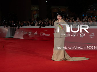 Arisa attends the ''Il Ragazzo Dai Pantaloni Rosa'' red carpet during the 19th Rome Film Festival at Auditorium Parco Della Musica in Rome,...