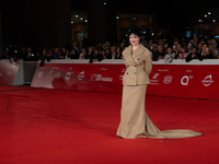 Arisa attends the ''Il Ragazzo Dai Pantaloni Rosa'' red carpet during the 19th Rome Film Festival at Auditorium Parco Della Musica in Rome,...