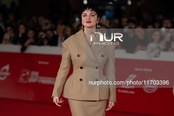 Arisa attends the ''Il Ragazzo Dai Pantaloni Rosa'' red carpet during the 19th Rome Film Festival at Auditorium Parco Della Musica in Rome,...