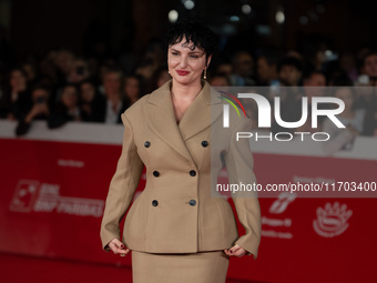 Arisa attends the ''Il Ragazzo Dai Pantaloni Rosa'' red carpet during the 19th Rome Film Festival at Auditorium Parco Della Musica in Rome,...