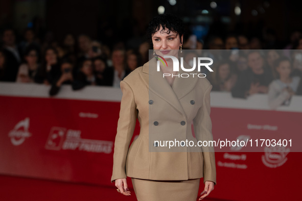 Arisa attends the ''Il Ragazzo Dai Pantaloni Rosa'' red carpet during the 19th Rome Film Festival at Auditorium Parco Della Musica in Rome,...