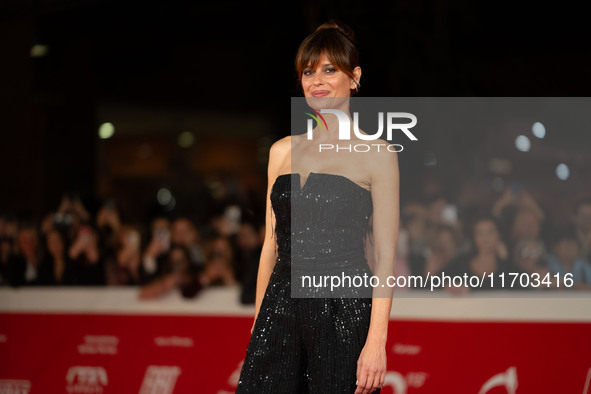 Claudia Pandolfi attends the ''Il Ragazzo Dai Pantaloni Rosa'' red carpet during the 19th Rome Film Festival at Auditorium Parco Della Music...