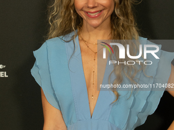 Joelle Banse, a German actress, poses on the red carpet before the closing award ceremony of the Cologne Film Festival 2024 at E-Werk in Col...