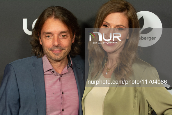 Mara BERGMANN, a German actress, and Alexander HOFFMANN pose on the red carpet at E-werk in Cologne, Germany, on October 25, 2024, before th...