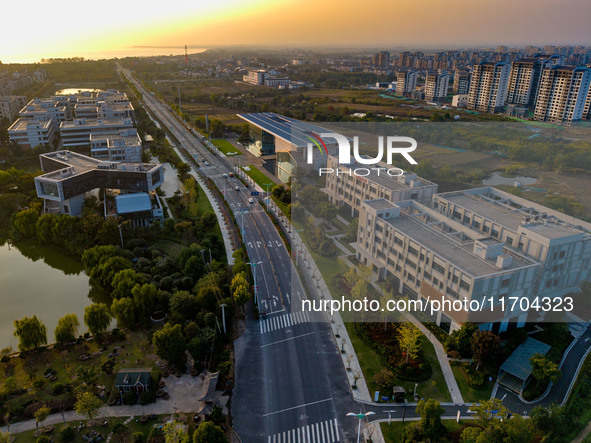 A photo taken on October 24, 2024, shows the location of Changlinhe Kechuang Town in Feidong County of Hefei, Anhui Province, China. 