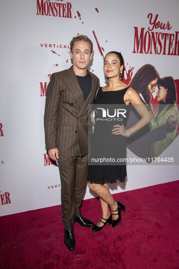 Edmund Donovan and Juliana Canfield attend the ''Your Monster'' New York premiere at Metrograph in New York City, USA, on October 24, 2024. 