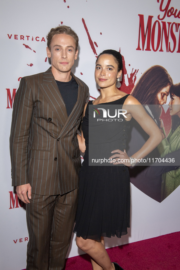 Edmund Donovan and Juliana Canfield attend the ''Your Monster'' New York premiere at Metrograph in New York City, USA, on October 24, 2024. 