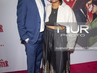 Jon Higgins and Daysha Broadway attend the ''Your Monster'' New York premiere at Metrograph in New York City, USA, on October 24, 2024. (