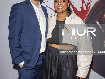 Jon Higgins and Daysha Broadway attend the ''Your Monster'' New York premiere at Metrograph in New York City, USA, on October 24, 2024. (