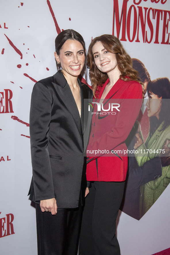 Caroline Lindy and Kayla Foster attend the ''Your Monster'' New York premiere at Metrograph in New York City, USA, on October 24, 2024. 