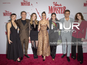 Megan Masako Haley, Edmund Donovan, Meghann Fahy, Melissa Barrera, Caroline Lindy, Tommy Dewey, and Kayla Foster attend the ''Your Monster''...