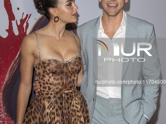 Melissa Barrera and Tommy Dewey attend the ''Your Monster'' New York premiere at Metrograph in New York City, USA, on October 24, 2024. (