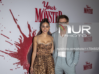 Melissa Barrera and Tommy Dewey attend the ''Your Monster'' New York premiere at Metrograph in New York City, USA, on October 24, 2024. (