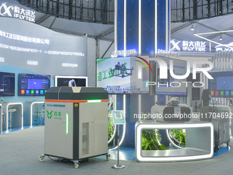 Industrial Internet exhibits are on display at the 7th World Sound Expo and IFlytek Global 1024 Developer Festival 2024 in Hefei, Anhui prov...