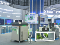 Industrial Internet exhibits are on display at the 7th World Sound Expo and IFlytek Global 1024 Developer Festival 2024 in Hefei, Anhui prov...