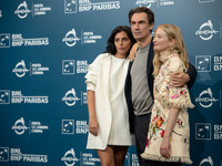 Irene Maiorino, Fabrizio Gifuni, and Alba Rohrwacher attend the ''L'Amica Geniale. Storia Della Bambina Perduta'' photocall during the 19th...