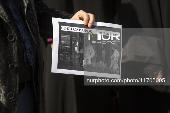 Lawyers protest in front of the Sofia Courthouse in Sofia, Bulgaria, on October 25, 2024, against the procedure for selecting a new Prosecut...