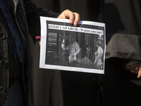 Lawyers protest in front of the Sofia Courthouse in Sofia, Bulgaria, on October 25, 2024, against the procedure for selecting a new Prosecut...