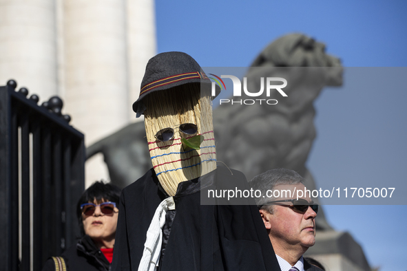 Lawyers protest in front of the Sofia Courthouse in Sofia, Bulgaria, on October 25, 2024, against the procedure for selecting a new Prosecut...