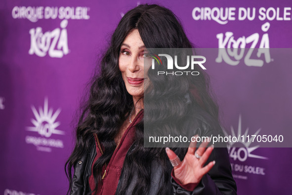 Cher arrives at Cirque du Soleil's 'KOOZA' Red Carpet Premiere held at the Santa Monica Pier on October 24, 2024 in Santa Monica, Los Angele...