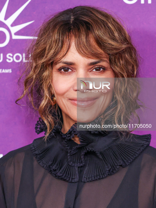 Halle Berry arrives at Cirque du Soleil's 'KOOZA' Red Carpet Premiere held at the Santa Monica Pier on October 24, 2024 in Santa Monica, Los...