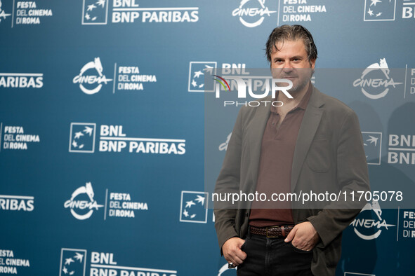 Edoardo Pesce attends the ''Supereroi'' photocall during the 19th Rome Film Festival at Auditorium Parco Della Musica in Rome, Italy, on Oct...