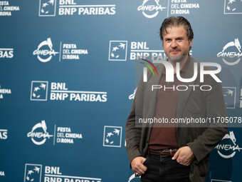 Edoardo Pesce attends the ''Supereroi'' photocall during the 19th Rome Film Festival at Auditorium Parco Della Musica in Rome, Italy, on Oct...