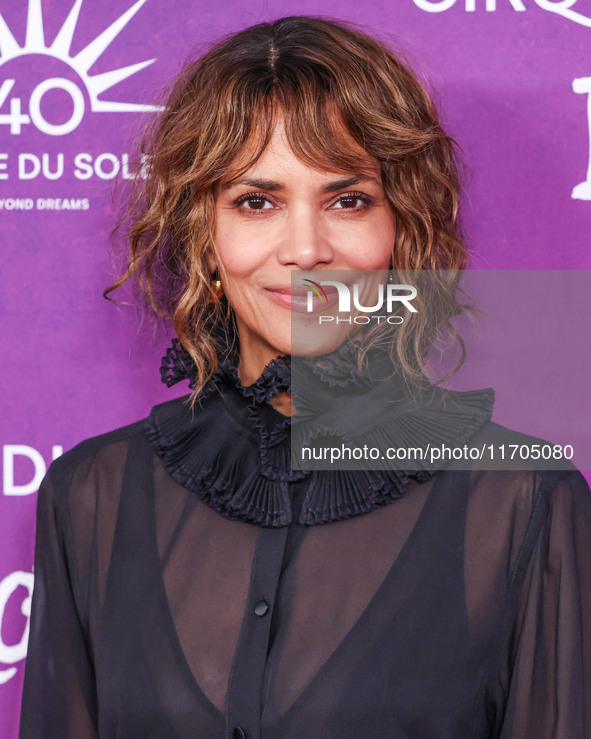 Halle Berry arrives at Cirque du Soleil's 'KOOZA' Red Carpet Premiere held at the Santa Monica Pier on October 24, 2024 in Santa Monica, Los...