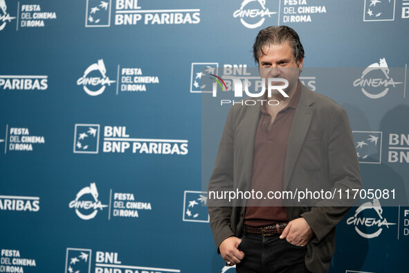 Edoardo Pesce attends the ''Supereroi'' photocall during the 19th Rome Film Festival at Auditorium Parco Della Musica in Rome, Italy, on Oct...