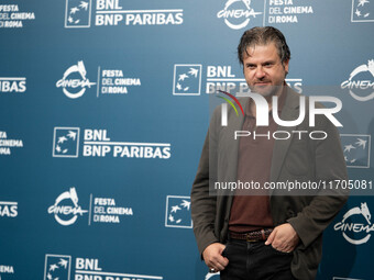 Edoardo Pesce attends the ''Supereroi'' photocall during the 19th Rome Film Festival at Auditorium Parco Della Musica in Rome, Italy, on Oct...