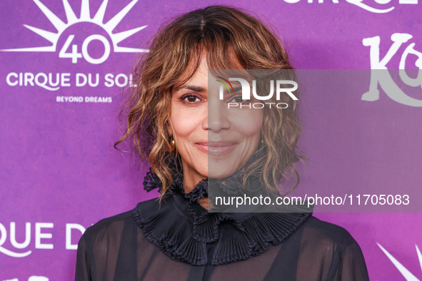 Halle Berry arrives at Cirque du Soleil's 'KOOZA' Red Carpet Premiere held at the Santa Monica Pier on October 24, 2024 in Santa Monica, Los...