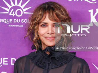 Halle Berry arrives at Cirque du Soleil's 'KOOZA' Red Carpet Premiere held at the Santa Monica Pier on October 24, 2024 in Santa Monica, Los...