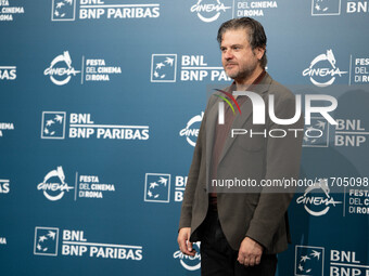 Edoardo Pesce attends the ''Supereroi'' photocall during the 19th Rome Film Festival at Auditorium Parco Della Musica in Rome, Italy, on Oct...