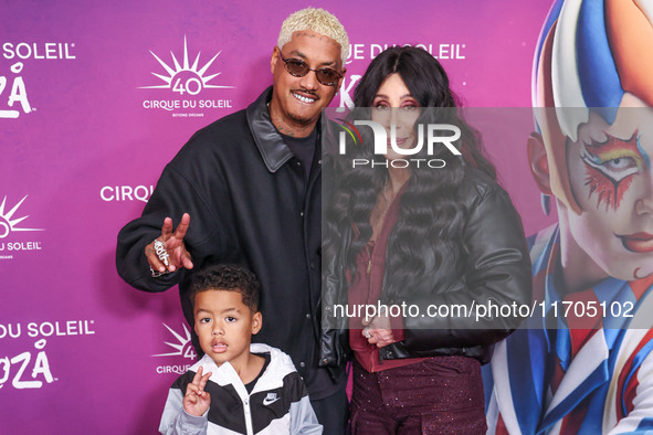 Slash Electric Alexander Edwards, Alexander Edwards and Cher arrive at Cirque du Soleil's 'KOOZA' Red Carpet Premiere held at the Santa Moni...