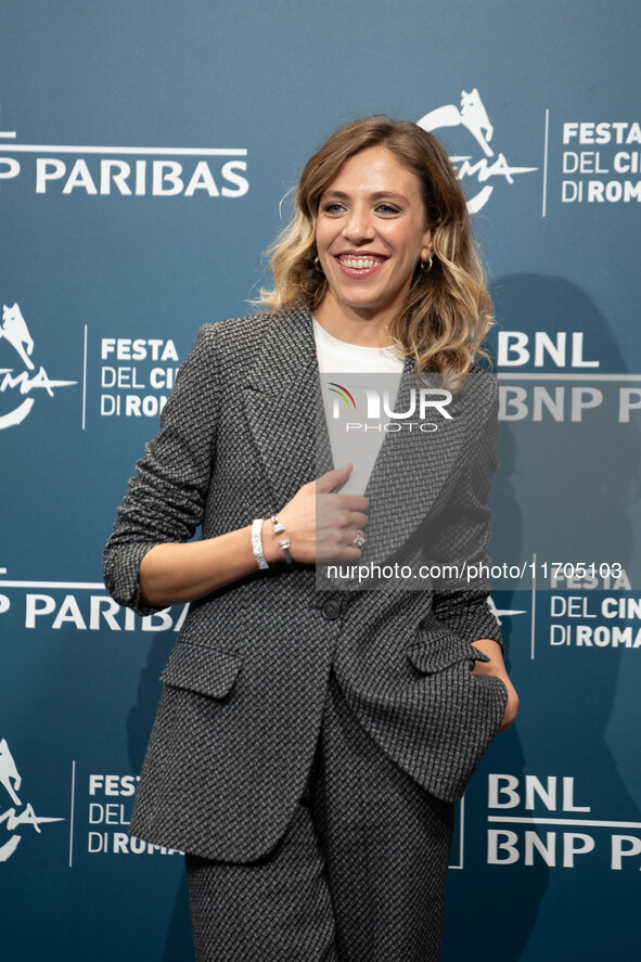 Barbara Chichiarelli attends the ''Supereroi'' photocall during the 19th Rome Film Festival at Auditorium Parco Della Musica in Rome, Italy,...