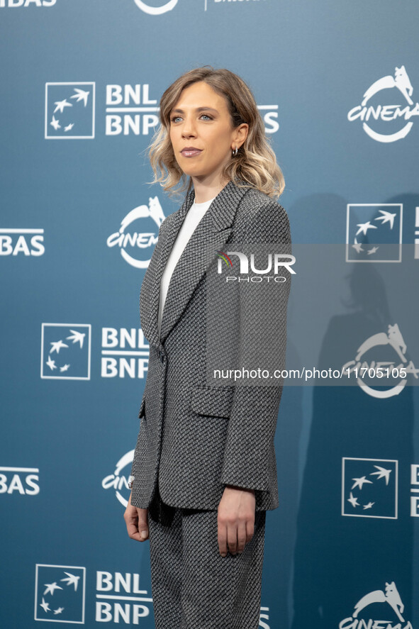 Barbara Chichiarelli attends the ''Supereroi'' photocall during the 19th Rome Film Festival at Auditorium Parco Della Musica in Rome, Italy,...