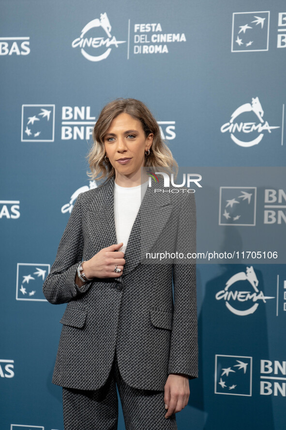 Barbara Chichiarelli attends the ''Supereroi'' photocall during the 19th Rome Film Festival at Auditorium Parco Della Musica in Rome, Italy,...