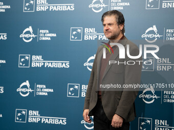 Edoardo Pesce attends the ''Supereroi'' photocall during the 19th Rome Film Festival at Auditorium Parco Della Musica in Rome, Italy, on Oct...