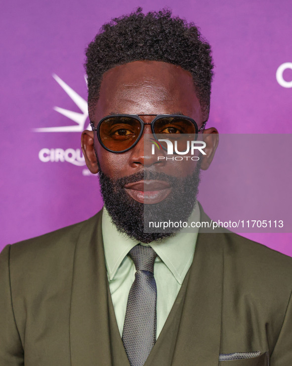 Jimmy Akingbola arrives at Cirque du Soleil's 'KOOZA' Red Carpet Premiere held at the Santa Monica Pier on October 24, 2024 in Santa Monica,...