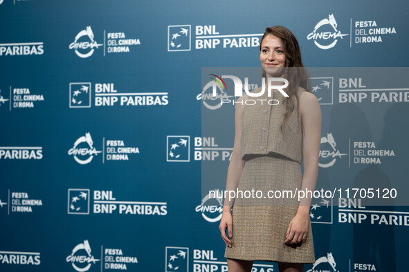 Sara Silvestro attends the ''Supereroi'' photocall during the 19th Rome Film Festival at Auditorium Parco Della Musica in Rome, Italy, on Oc...